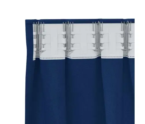 Aizkari Ar Aizkariem 2 Pcs Tumši Zila 225 X 140 Cm Poliesters Vidaxl