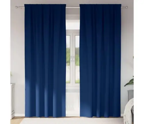 Kardinad Rõngastega Tumesinine Polüester