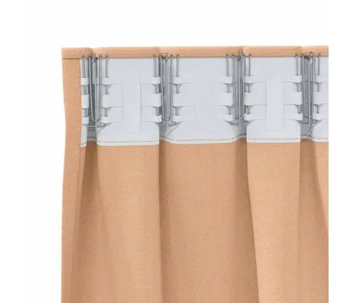 Aizkari Ar Aizkariem 2 Pcs Gaiši Brūna 225 X 140 Cm Poliesters Vidaxl