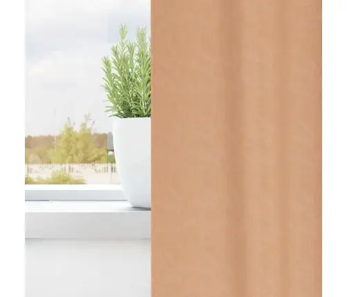 Aizkari Ar Aizkariem 2 Pcs Gaiši Brūna 225 X 140 Cm Poliesters Vidaxl