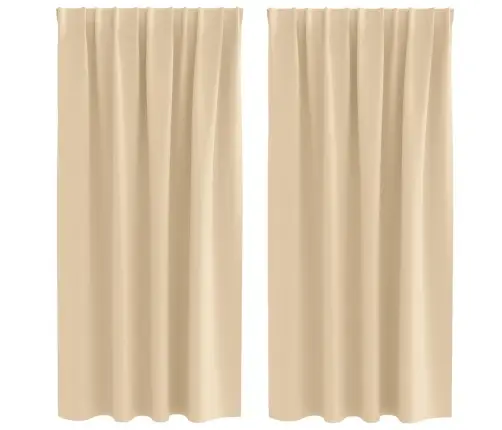 Aizkari Ar Aizkariem 2 Pcs Krēmkrāsa Poliesters Vidaxl