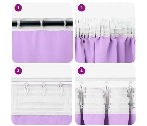 Aizkari Ar Aizkariem 2 Pcs Violeta 140 X 140 Cm Poliesters Vidaxl