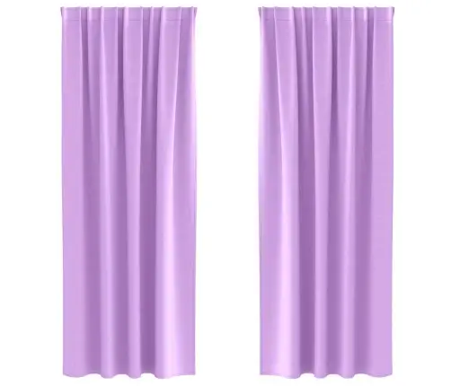 Aizkari Ar Aizkariem 2 Pcs Violeta 245 X 140 Cm Poliesters Vidaxl