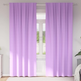 Aptumšojošie Aizkari Ar Aizkariem Violeta Poliesters Vidaxl