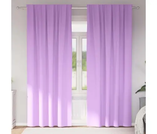 Aizkari Ar Aizkariem 2 Pcs Violeta 260 X 140 Cm Poliesters Vidaxl