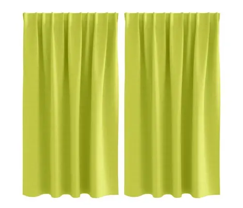 Aizkari Ar Aizkariem 2 Pcs Ābolu Zaļš 140 X 140 Cm Poliesters Vidaxl