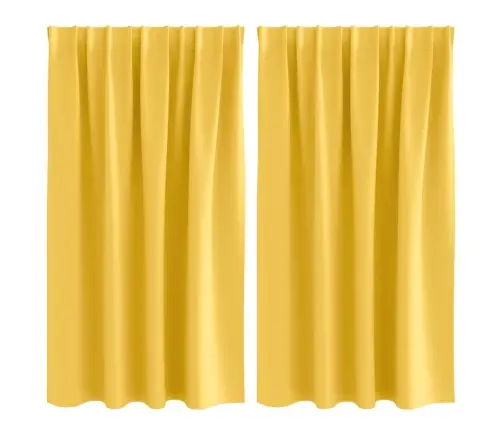 Aizkari Ar Aizkariem 2 Pcs Sinepju Dzeltena Poliesters Vidaxl Aizkari Ar Aizkariem 2 Pcs Sinepju Dzeltena Poliesters Vidaxl