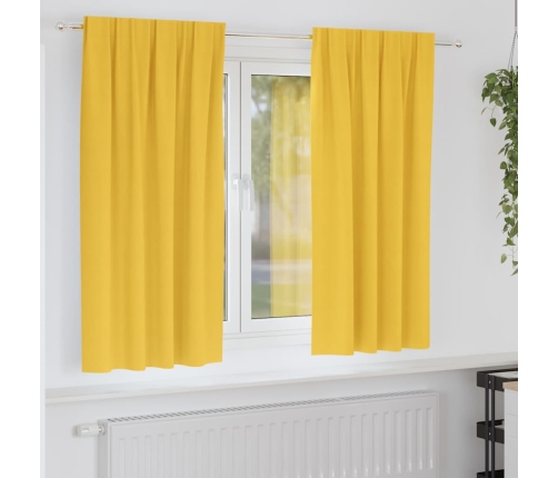 Aizkari Ar Aizkariem 2 Pcs Sinepju Dzeltena Poliesters Vidaxl