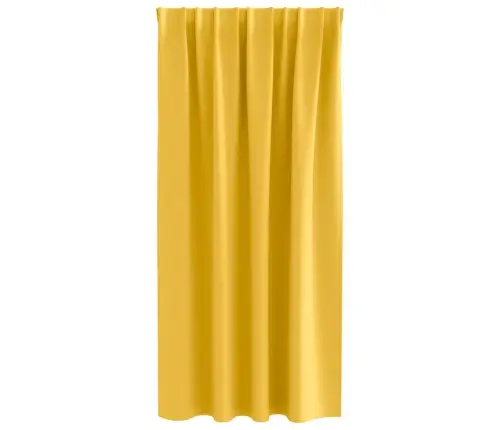 Kardinad Rõngastega 2 Pcs Kollane Sinep 175 X 140 Cm Polüester