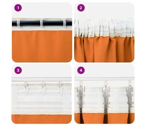 Aizkari 2 Pcs Skaisti Oranžs 245 X 140 Cm Poliesters Vidaxl Aizkari 2 Pcs Skaisti Oranžs 245 X 140 Cm Poliesters Vidaxl