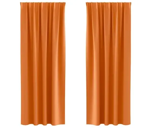 Aizkari 2 Pcs Skaisti Oranžs 245 X 140 Cm Poliesters Vidaxl Aizkari 2 Pcs Skaisti Oranžs 245 X 140 Cm Poliesters Vidaxl