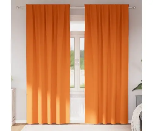 Aptumšojošie Aizkari 2 Pcs Skaisti Oranžs 260 X 140 Cm Vidaxl