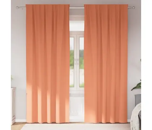 Aizkari Ar Aizkariem 2 Pcs Sarkanbrūns 245 X 140 Cm Poliesters Vidaxl