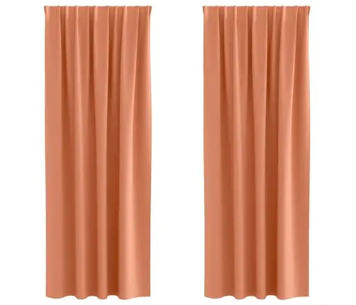 Aizkari Ar Aizkariem 2 Pcs Sarkanbrūns 245 X 140 Cm Poliesters Vidaxl