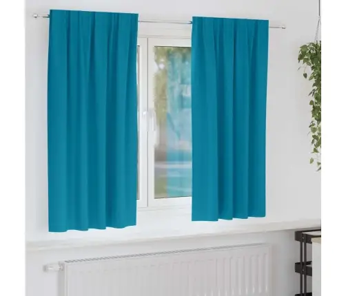 Kardinad Rõngastega Türkiis Polüester