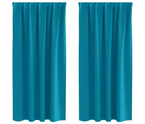 Kardinad Rõngastega Türkiis Polüester