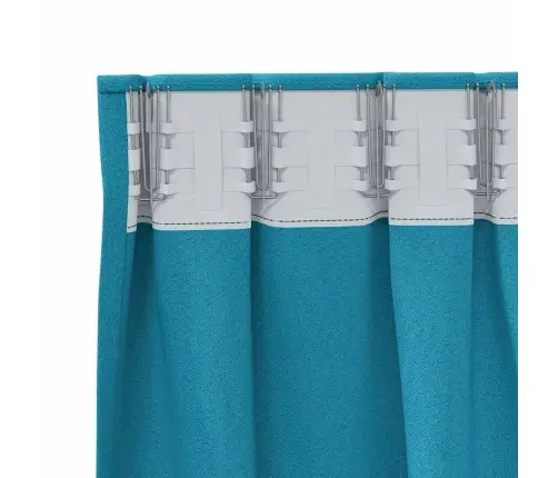 Aizkari Ar Aizkariem 2 Pcs Tirkīzzila 225 X 140 Cm Poliesters Vidaxl Aizkari Ar Aizkariem 2 Pcs Tirkīzzila 225 X 140 Cm Poliesters Vidaxl