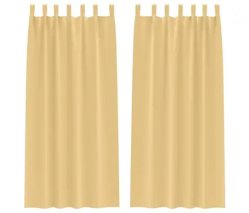 Aizkari Ar Aizkariem 2 Pcs Bēša 260 X 140 Cm Poliesters Vidaxl