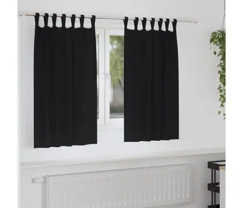 Aptumšojošie Aizkari 2 Pcs Melna 140 X 140 Cm Poliesters Vidaxl