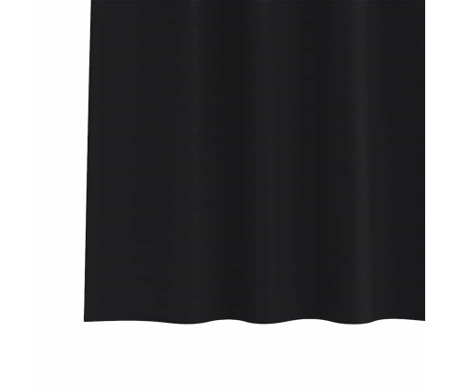 Aizkari Ar Aizkariem 2 Pcs Melna 260 X 140 Cm Poliesters Vidaxl