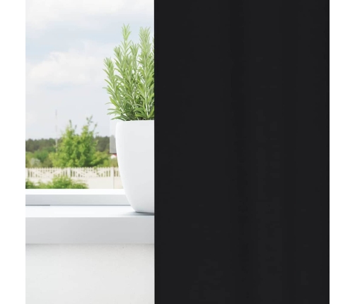 Aizkari Ar Aizkariem 2 Pcs Melna 260 X 140 Cm Poliesters Vidaxl