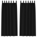 Aizkari Ar Aizkariem 2 Pcs Melna 260 X 140 Cm Poliesters Vidaxl