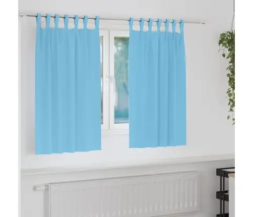 Aizkari Ar Aizkariem 2 Pcs Gaiši Zila Poliesters Vidaxl