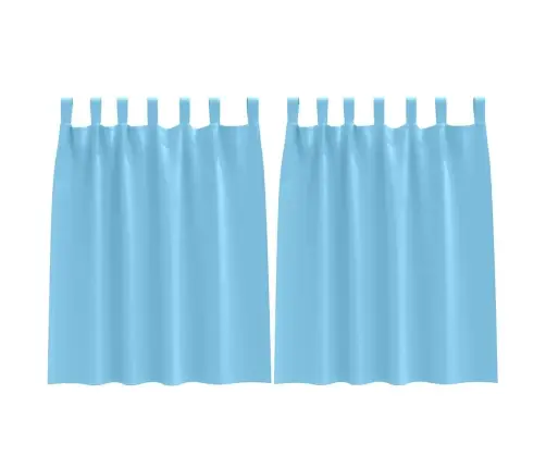 Aizkari Ar Aizkariem 2 Pcs Gaiši Zila Poliesters Vidaxl