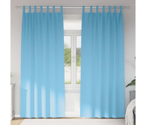 Aptumšojošie Aizkari 2 Pcs Gaiši Zila 225 X 140 Cm Poliesters Vidaxl
