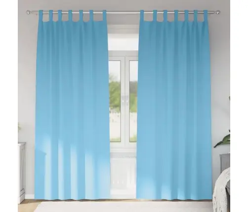 Aptumšojošie Aizkari 2 Pcs Gaiši Zila 225 X 140 Cm Poliesters Vidaxl