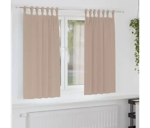 Aizkari Ar Aizkariem 2 Pcs Pelēkbrūna Poliesters Vidaxl