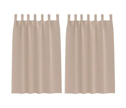 Aizkari Ar Aizkariem 2 Pcs Pelēkbrūna Poliesters Vidaxl