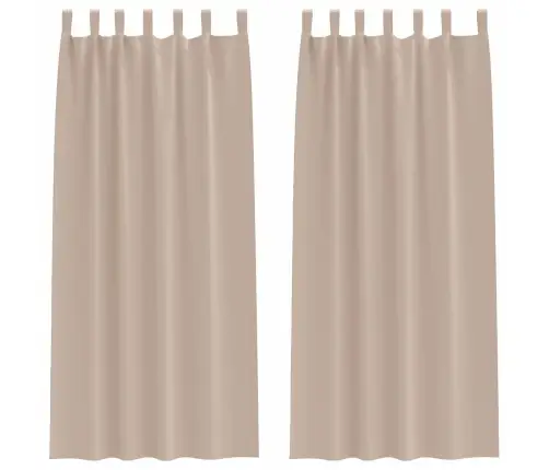 Aizkari Ar Aizkariem 2 Pcs Pelēkbrūna 245 X 140 Cm Poliesters Vidaxl