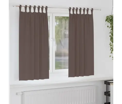 Užuolaidos Su Žiedais, Blokuojančios Šviesą 2 Pcs Tamsiai Rudas