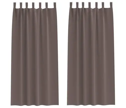 Aizkari Ar Aizkariem 2 Pcs Tumši Brūna 245 X 140 Cm Poliesters Vidaxl Aizkari Ar Aizkariem 2 Pcs Tumši Brūna 245 X 140 Cm Poliesters Vidaxl