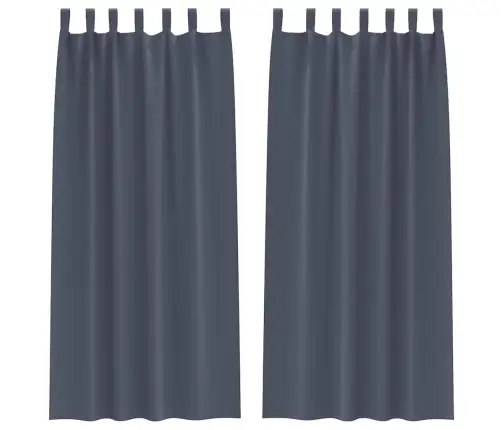Kardinad Rõngastega Antratsiit Polüester Kardinad Rõngastega Antratsiit Polüester