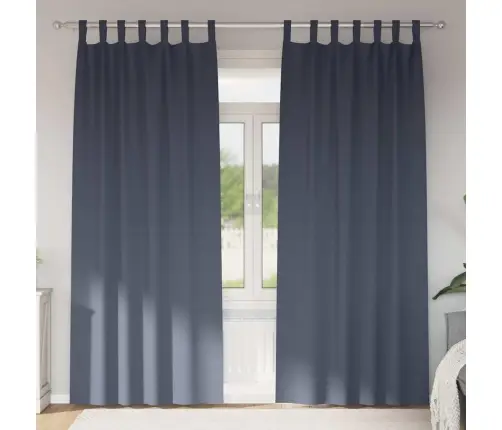 Aizkari Ar Aizkariem 2 Pcs Antracīta 245 X 140 Cm Poliesters Vidaxl