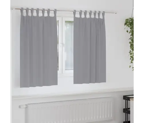 Aptumšojošie Aizkari 2 Pcs Gaiši Pelēka 140 X 140 Cm Poliesters Vidaxl