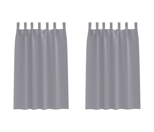 Aptumšojošie Aizkari 2 Pcs Gaiši Pelēka 175 X 140 Cm Poliesters Vidaxl