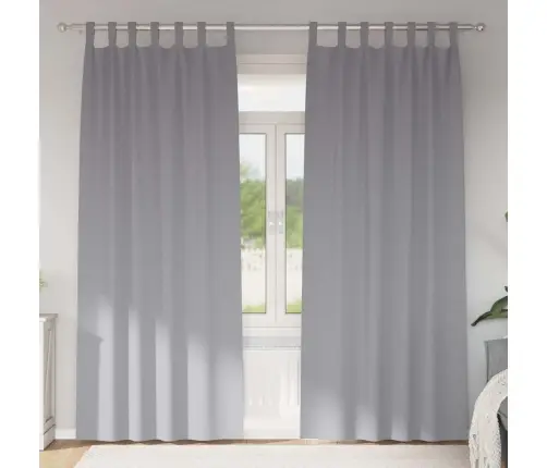 Užuolaidos Su Žiedais, Blokuojančios Šviesą Šviesiai Pilka