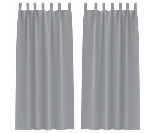 Kardinad Rõngastega Helehall Polüester