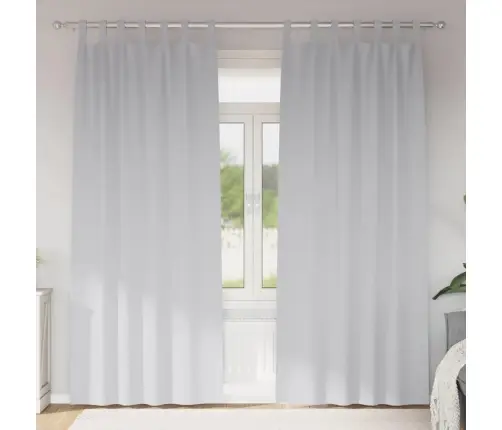 Aizkari Ar Aizkariem 2 Pcs Gaiši Pelēks 245 X 140 Cm Poliesters Vidaxl