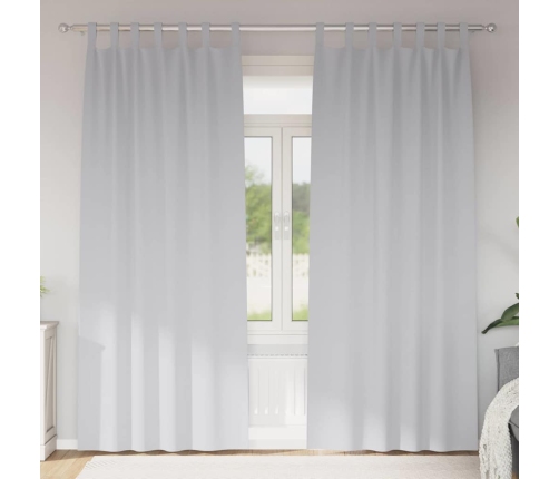 Aizkari Ar Aizkariem 2 Pcs Gaiši Pelēks 260 X 140 Cm Poliesters Vidaxl