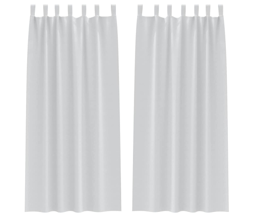 Aizkari Ar Aizkariem 2 Pcs Gaiši Pelēks 260 X 140 Cm Poliesters Vidaxl