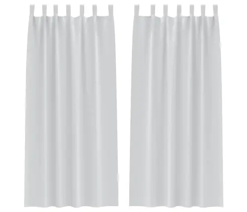 Aizkari Ar Aizkariem 2 Pcs Gaiši Pelēks 260 X 140 Cm Poliesters Vidaxl