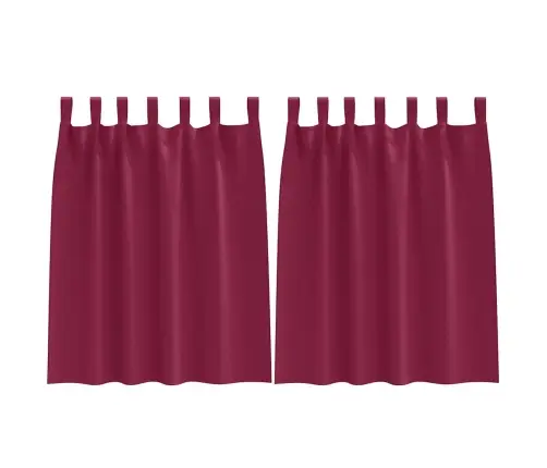 Aizkari Ar Gredzeniem, Kas Aizliedz Gaismu 2 Pcs Vīna Sarkans Vidaxl