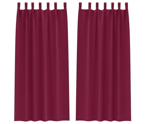 Kardinad Rõngastega 2 Pcs Veinpunane 260 X 140 Cm Polüester