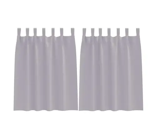 Aizkari Ar Aizkariem 2 Pcs Metāla Pelēks Poliesters Vidaxl