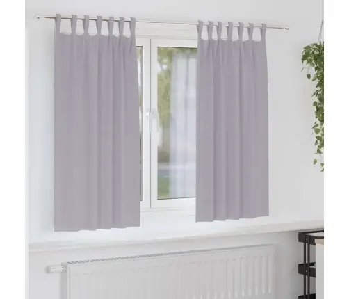 Aizkari Ar Aizkariem 2 Pcs Metāla Pelēks Poliesters Vidaxl