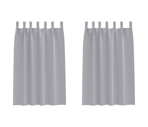 Aizkari Ar Aizkariem 2 Pcs Metāla Pelēks Poliesters Vidaxl